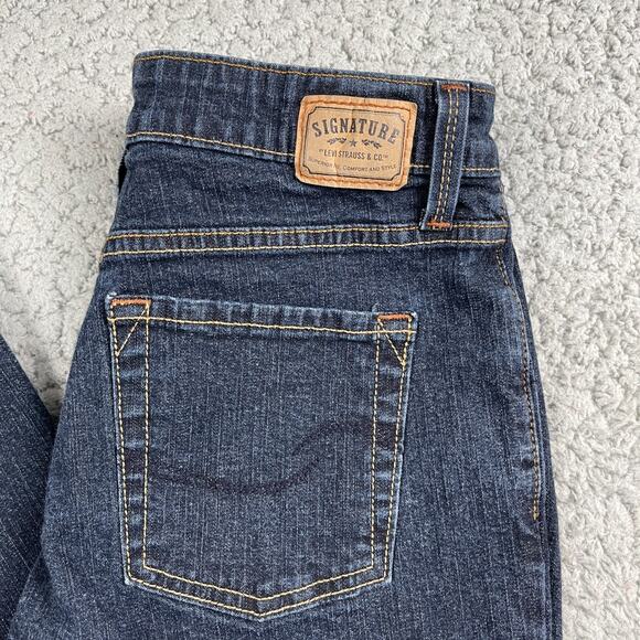 Levis Strauss Signature At Waist Bootcut Jeans Womens 12 Long Dark Wash - Picture 2 of 12